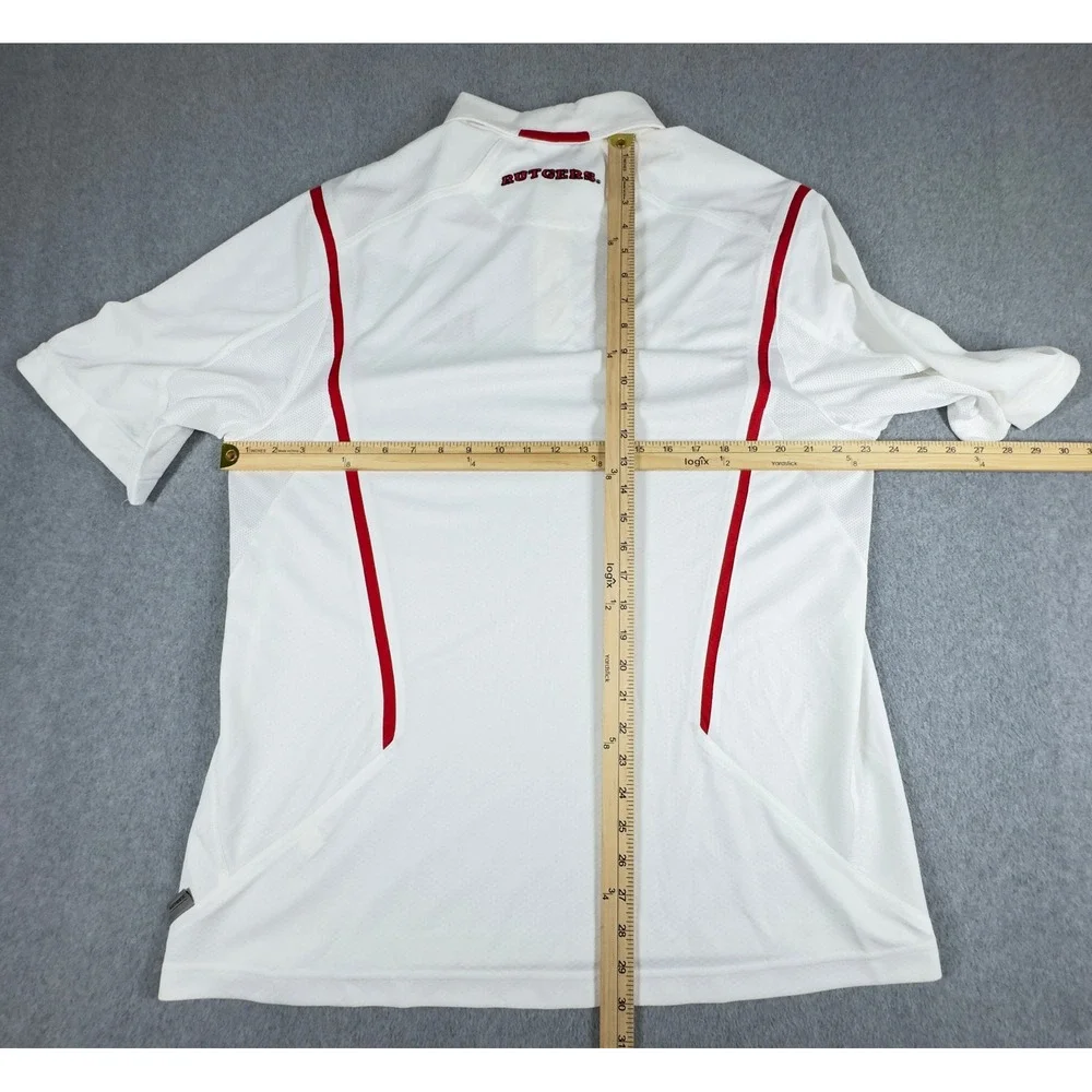 Rutgers Scarlet Knights Shirt Mens L White NCAA Football Nike Polo